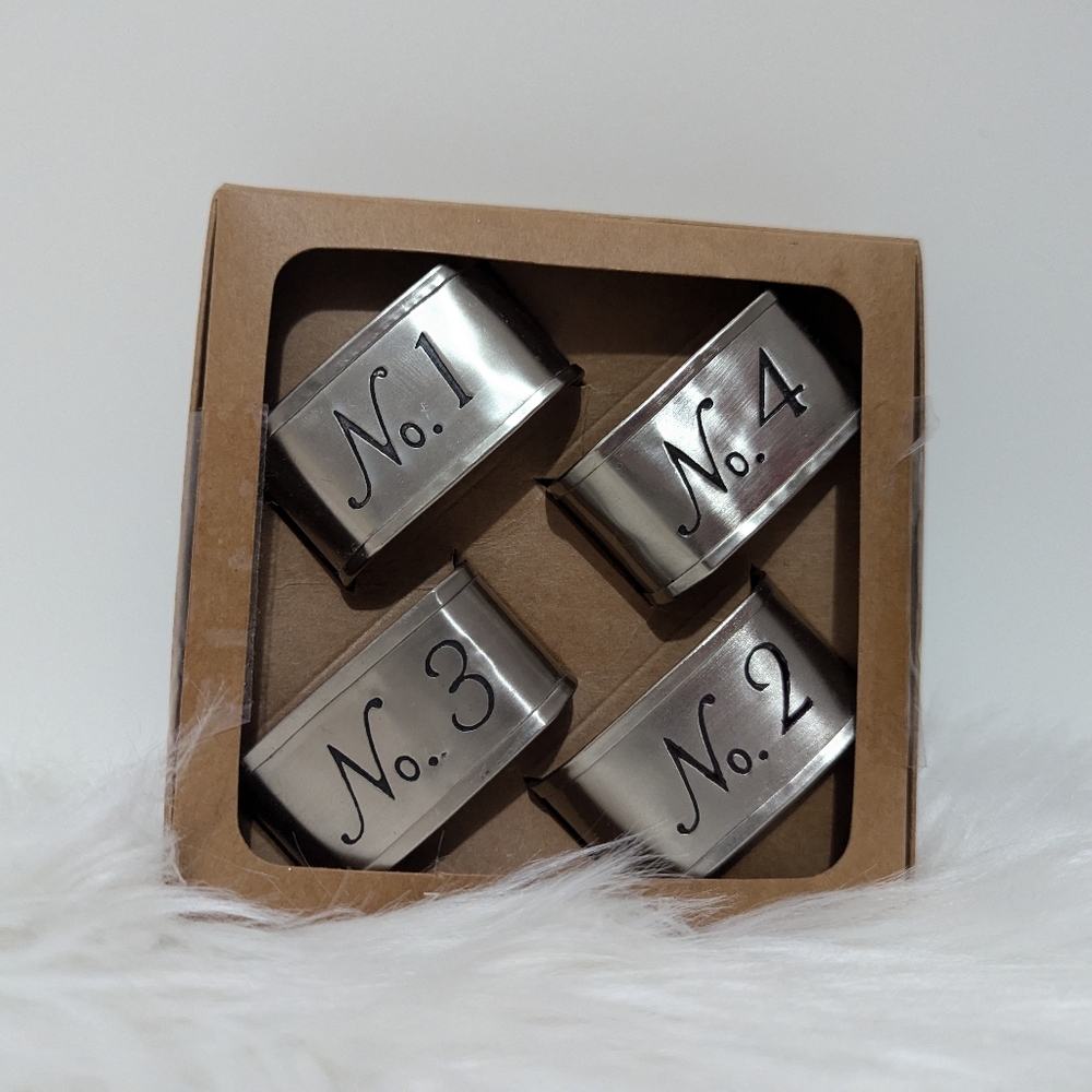 3 for $30 Zara Home Europe! Napkin Rings Holders 4 pack  Numbered 1-4! New!